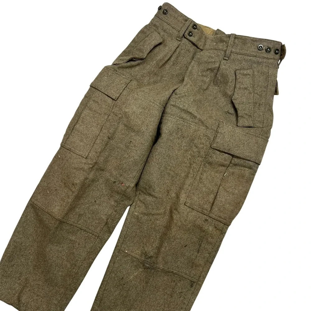 Vintage West German Military Wool Cargo Pants Schilling OHG Olive Drab Men 31x27